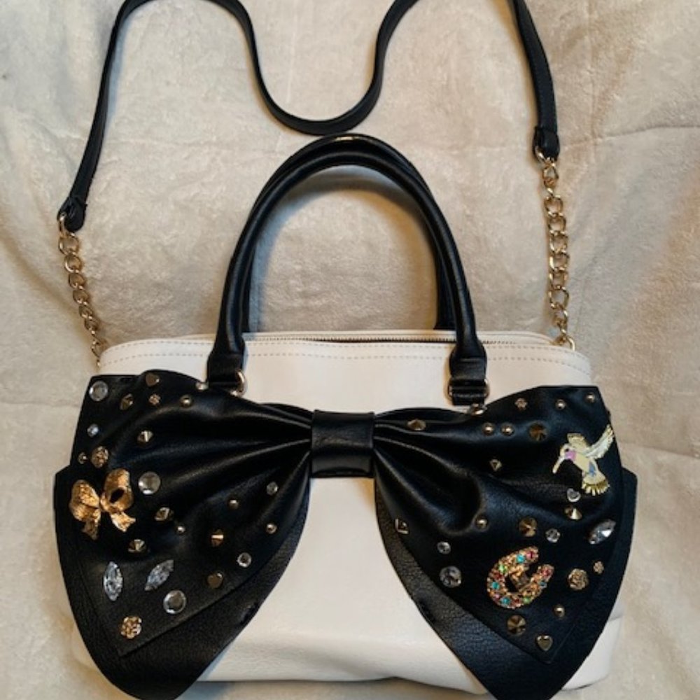 Betsey Johnson Studded Bow Handbag